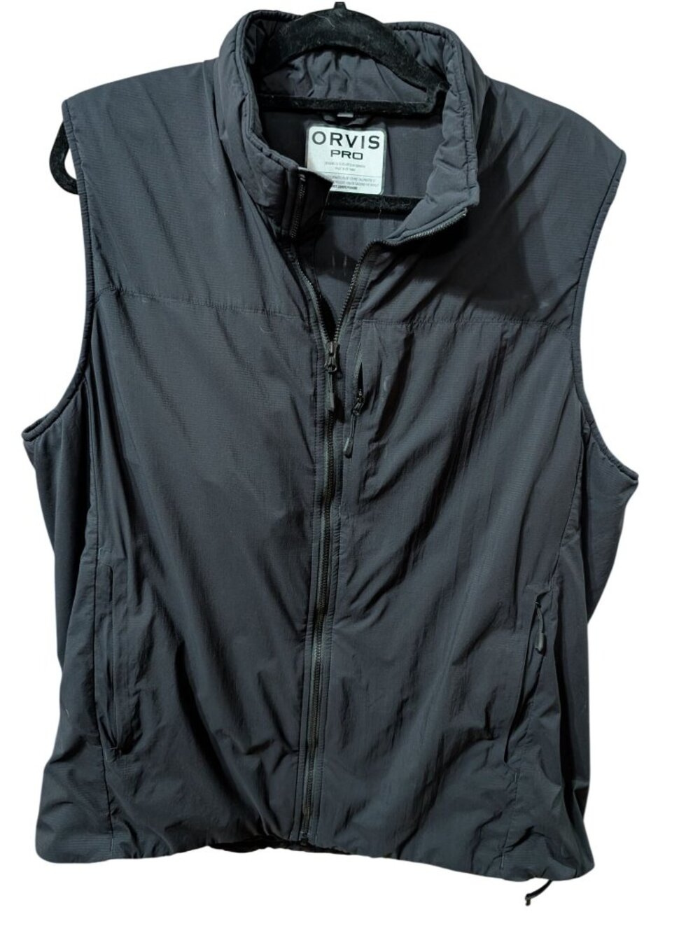 Orvis Pro Flyfishing Vest Primaloft Black Mens sz L Lightweight Water-Resistant